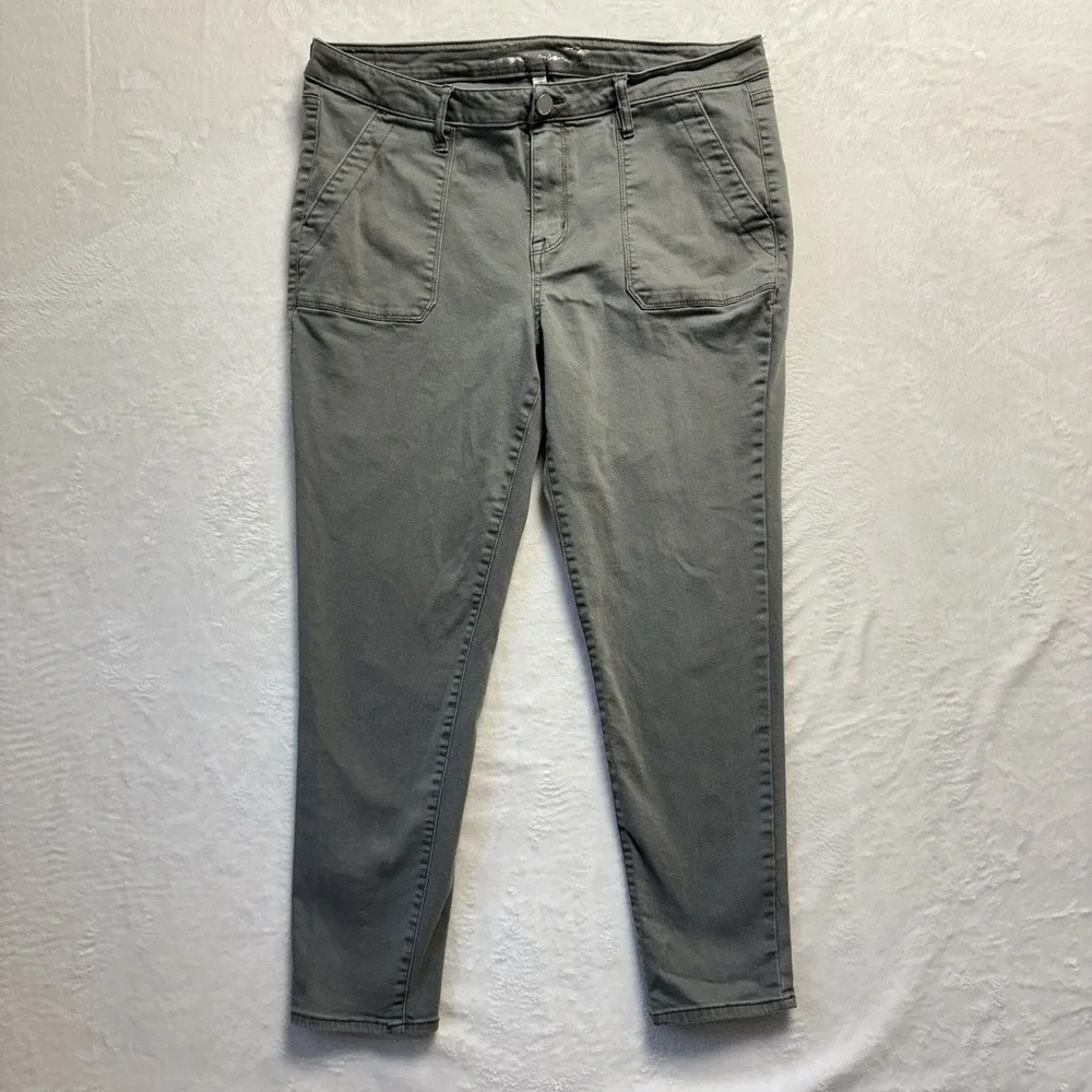 Seven 7 For All‎ Mankind Jeans Woman Sz 16 Green Utility Ankle Skinny Cargo